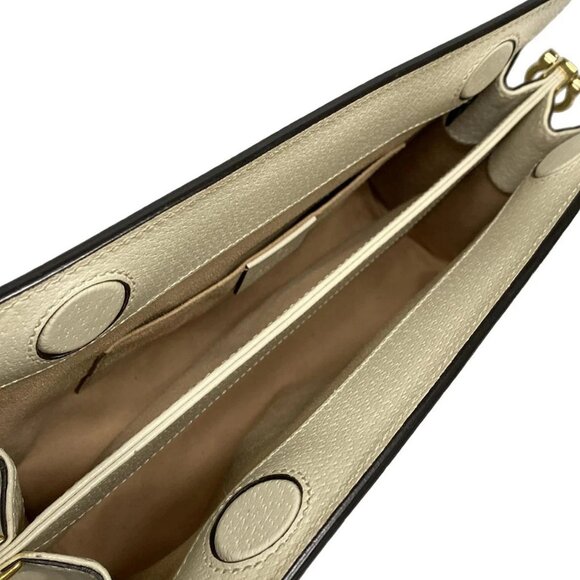 Auth GUCCI Ophidia/Flora 503877 Beige Ebony Cream PVC Leather Shoulder Bag - Picture 12 of 16